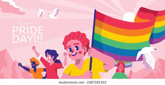 Stolz Monat Feiern Konzept Hintergrund. fröhlicher Stolz Tag. Feiern und Gedenken an lesbischen, schwulen, bisexuellen und transsexuellen Stolz. LGBT Pride Monat. Vektorgrafik-Designvorlage. Juni