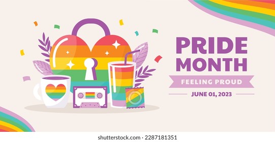 pride month celebration concept background. happy pride day. celebration and commemoration of lesbian, gay, bisexual, and transgender pride. LGBT Pride Month. vector illustration design template. June