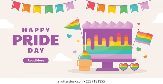 pride month celebration concept background. happy pride day. celebration and commemoration of lesbian, gay, bisexual, and transgender pride. LGBT Pride Month. vector illustration design template. June