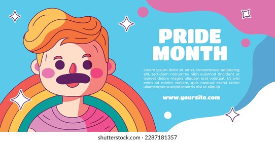 pride month celebration concept background. happy pride day. celebration and commemoration of lesbian, gay, bisexual, and transgender pride. LGBT Pride Month. vector illustration design template. June