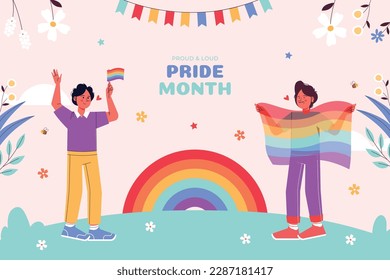 pride month celebration concept background. happy pride day. celebration and commemoration of lesbian, gay, bisexual, and transgender pride. LGBT Pride Month. vector illustration design template. June