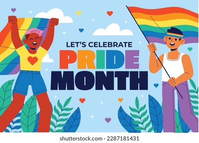 pride month celebration concept background. happy pride day. celebration and commemoration of lesbian, gay, bisexual, and transgender pride. LGBT Pride Month. vector illustration design template. June