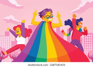 pride month celebration concept background. happy pride day. celebration and commemoration of lesbian, gay, bisexual, and transgender pride. LGBT Pride Month. vector illustration design template. June