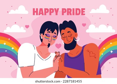 pride month celebration concept background. happy pride day. celebration and commemoration of lesbian, gay, bisexual, and transgender pride. LGBT Pride Month. vector illustration design template. June