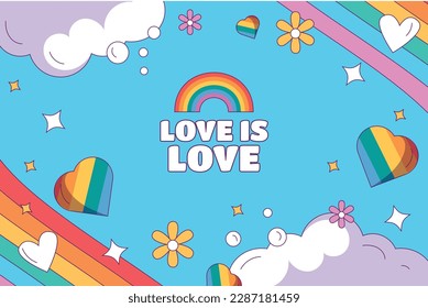 pride month celebration concept background. happy pride day. celebration and commemoration of lesbian, gay, bisexual, and transgender pride. LGBT Pride Month. vector illustration design template. June