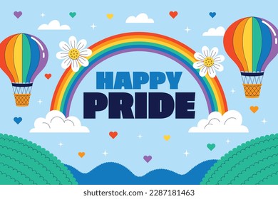 pride month celebration concept background. happy pride day. celebration and commemoration of lesbian, gay, bisexual, and transgender pride. LGBT Pride Month. vector illustration design template. June