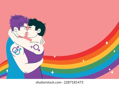 pride month celebration concept background. happy pride day. celebration and commemoration of lesbian, gay, bisexual, and transgender pride. LGBT Pride Month. vector illustration design template. June