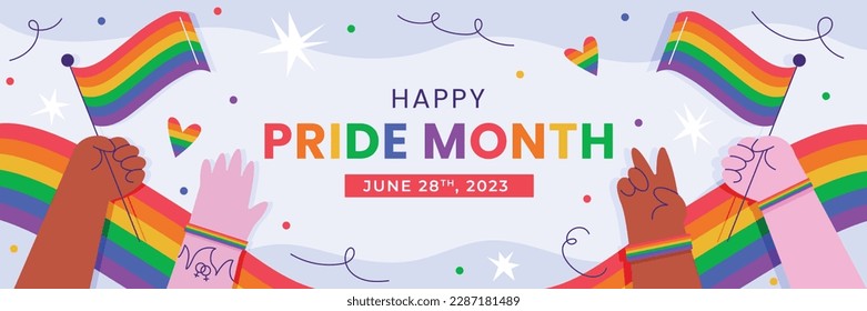 pride month celebration concept background. happy pride day. celebration and commemoration of lesbian, gay, bisexual, and transgender pride. LGBT Pride Month. vector illustration design template. June