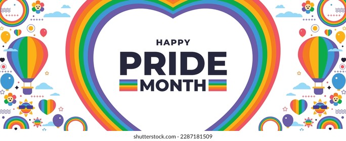 pride month celebration concept background. happy pride day. celebration and commemoration of lesbian, gay, bisexual, and transgender pride. LGBT Pride Month. vector illustration design template. June