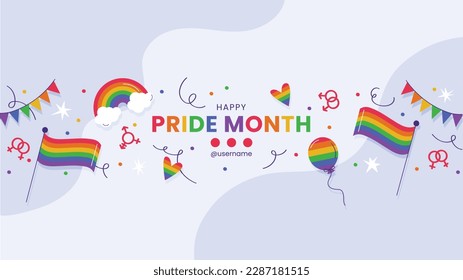 pride month celebration concept background. happy pride day. celebration and commemoration of lesbian, gay, bisexual, and transgender pride. LGBT Pride Month. vector illustration design template. June