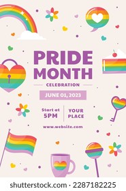 pride month celebration concept background. happy pride day. celebration and commemoration of lesbian, gay, bisexual, and transgender pride. LGBT Pride Month. vector illustration design template. June