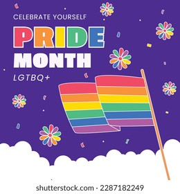 pride month celebration concept background. happy pride day. celebration and commemoration of lesbian, gay, bisexual, and transgender pride. LGBT Pride Month. vector illustration design template. June