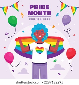 pride month celebration concept background. happy pride day. celebration and commemoration of lesbian, gay, bisexual, and transgender pride. LGBT Pride Month. vector illustration design template. June