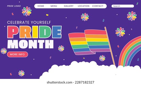 pride month celebration concept background. happy pride day. celebration and commemoration of lesbian, gay, bisexual, and transgender pride. LGBT Pride Month. vector illustration design template. June