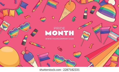 fondo del concepto de celebración del mes del orgullo feliz día del orgullo. celebración y conmemoración del orgullo de lesbianas, gays, bisexuales y transgénero. Mes del Orgullo LGBT. plantilla de diseño de ilustración vectorial. Junio