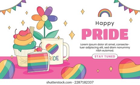 pride month celebration concept background. happy pride day. celebration and commemoration of lesbian, gay, bisexual, and transgender pride. LGBT Pride Month. vector illustration design template. June