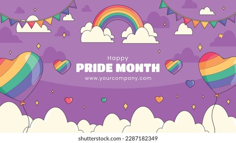 pride month celebration concept background. happy pride day. celebration and commemoration of lesbian, gay, bisexual, and transgender pride. LGBT Pride Month. vector illustration design template. June