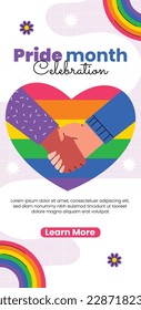 Stolz Monat Feiern Konzept Hintergrund. fröhlicher Stolz Tag. Feiern und Gedenken an lesbischen, schwulen, bisexuellen und transsexuellen Stolz. LGBT Pride Monat. Vektorgrafik-Designvorlage. Juni