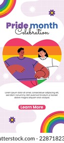 Stolz Monat Feiern Konzept Hintergrund. fröhlicher Stolz Tag. Feiern und Gedenken an lesbischen, schwulen, bisexuellen und transsexuellen Stolz. LGBT Pride Monat. Vektorgrafik-Designvorlage. Juni