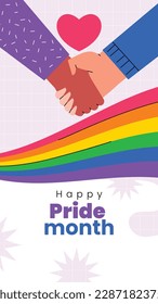 pride month celebration concept background. happy pride day. celebration and commemoration of lesbian, gay, bisexual, and transgender pride. LGBT Pride Month. vector illustration design template. June