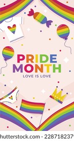 pride month celebration concept background. happy pride day. celebration and commemoration of lesbian, gay, bisexual, and transgender pride. LGBT Pride Month. vector illustration design template. June