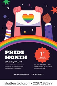 Stolz Monat Feiern Konzept Hintergrund. fröhlicher Stolz Tag. Feiern und Gedenken an lesbischen, schwulen, bisexuellen und transsexuellen Stolz. LGBT Pride Monat. Vektorgrafik-Designvorlage. Juni