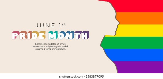 Pride month celebration concept background.  Happy pride day. LGBT Pride Month