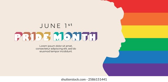 Pride month celebration concept background.  Happy pride day. LGBT Pride Month
