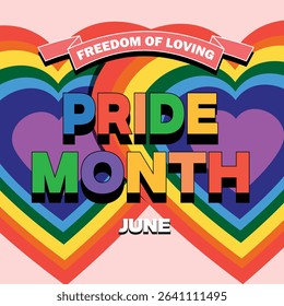 pride month celebration concept background. freedom of loving celebration and commemoration of lesbian, gay, bisexual, and transgender pride. LGBT Pride Month. vector illustration. June