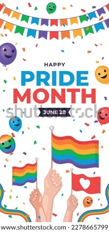 pride month celebration concept background. happy pride day. celebration and commemoration of lesbian, gay, bisexual, and transgender pride. LGBT Pride Month. vector illustration design template. June