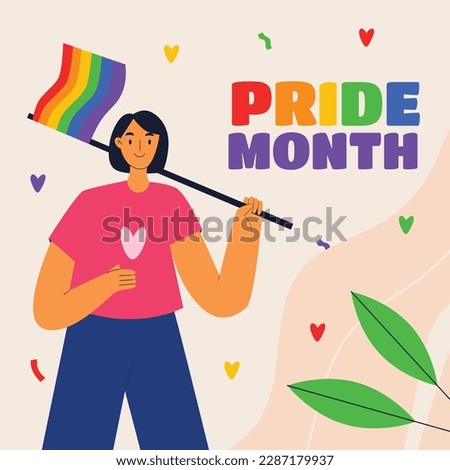pride month celebration concept background. happy pride day. celebration and commemoration of lesbian, gay, bisexual, and transgender pride. LGBT Pride Month. vector illustration design template. June