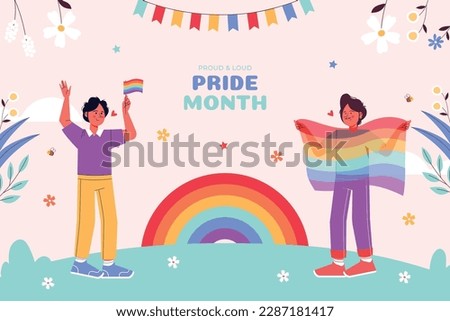pride month celebration concept background. happy pride day. celebration and commemoration of lesbian, gay, bisexual, and transgender pride. LGBT Pride Month. vector illustration design template. June