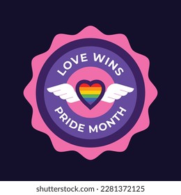pride month celebration element. happy pride day. celebration and commemoration of lesbian, gay, bisexual, and transgender pride. LGBT Pride Month. vector illustration design. June. Label, sticker.