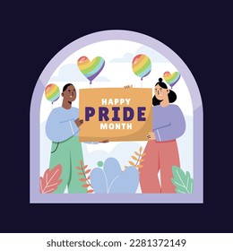 pride month celebration element. happy pride day. celebration and commemoration of lesbian, gay, bisexual, and transgender pride. LGBT Pride Month. vector illustration design. June. Label, sticker.