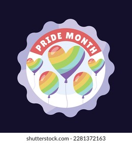 pride month celebration element. happy pride day. celebration and commemoration of lesbian, gay, bisexual, and transgender pride. LGBT Pride Month. vector illustration design. June. Label, sticker.