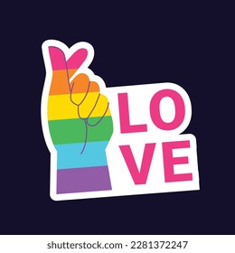 Stolz Monat Feiern Element. fröhlicher Stolz Tag. Feiern und Gedenken an lesbischen, schwulen, bisexuellen und transsexuellen Stolz. LGBT Pride Monat. Vektorgrafik-Design. Juni. Etikett, Aufkleber.