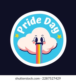 Stolz Monat Feiern Element. fröhlicher Stolz Tag. Feiern und Gedenken an lesbischen, schwulen, bisexuellen und transsexuellen Stolz. LGBT Pride Monat. Vektorgrafik-Design. Juni. Etikett, Aufkleber.