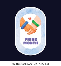 Stolz Monat Feiern Element. fröhlicher Stolz Tag. Feiern und Gedenken an lesbischen, schwulen, bisexuellen und transsexuellen Stolz. LGBT Pride Monat. Vektorgrafik-Design. Juni. Etikett, Aufkleber.