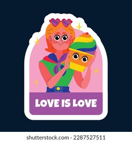 pride month celebration element. happy pride day. celebration and commemoration of lesbian, gay, bisexual, and transgender pride. LGBT Pride Month. vector illustration design. June. Label, sticker.