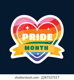 pride month celebration element. happy pride day. celebration and commemoration of lesbian, gay, bisexual, and transgender pride. LGBT Pride Month. vector illustration design. June. Label, sticker.