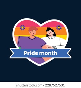 pride month celebration element. happy pride day. celebration and commemoration of lesbian, gay, bisexual, and transgender pride. LGBT Pride Month. vector illustration design. June. Label, sticker.