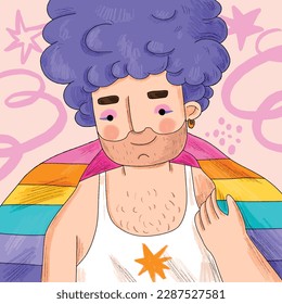 pride month celebration element. happy pride day. celebration and commemoration of lesbian, gay, bisexual, and transgender pride. LGBT Pride Month. vector illustration design. June. Label, sticker.