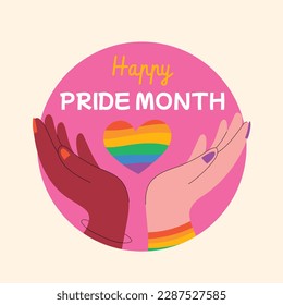 pride month celebration element. happy pride day. celebration and commemoration of lesbian, gay, bisexual, and transgender pride. LGBT Pride Month. vector illustration design. June. Label, sticker.