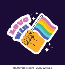 pride month celebration element. happy pride day. celebration and commemoration of lesbian, gay, bisexual, and transgender pride. LGBT Pride Month. vector illustration design. June. Label, sticker.