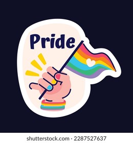 pride month celebration element. happy pride day. celebration and commemoration of lesbian, gay, bisexual, and transgender pride. LGBT Pride Month. vector illustration design. June. Label, sticker.