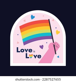 pride month celebration element. happy pride day. celebration and commemoration of lesbian, gay, bisexual, and transgender pride. LGBT Pride Month. vector illustration design. June. Label, sticker.