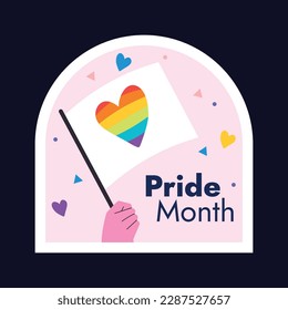 pride month celebration element. happy pride day. celebration and commemoration of lesbian, gay, bisexual, and transgender pride. LGBT Pride Month. vector illustration design. June. Label, sticker.