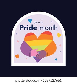 pride month celebration element. happy pride day. celebration and commemoration of lesbian, gay, bisexual, and transgender pride. LGBT Pride Month. vector illustration design. June. Label, sticker.