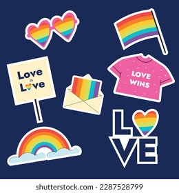 Stolz Monat Feiern Element. fröhlicher Stolz Tag. Feiern und Gedenken an lesbischen, schwulen, bisexuellen und transsexuellen Stolz. LGBT Pride Monat. Vektorgrafik-Design. Juni. Etikett, Aufkleber.