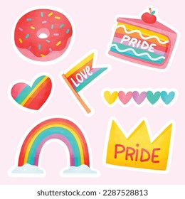 pride month celebration element. happy pride day. celebration and commemoration of lesbian, gay, bisexual, and transgender pride. LGBT Pride Month. vector illustration design. June. Label, sticker.